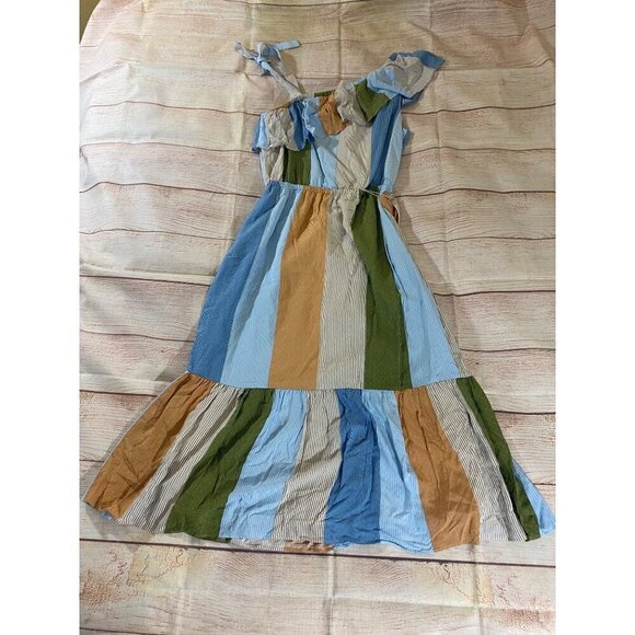 LC Lauren Conrad Women's Color Block One Shoulder Multi Maxi Dress - Medium - Picture 4 of 12